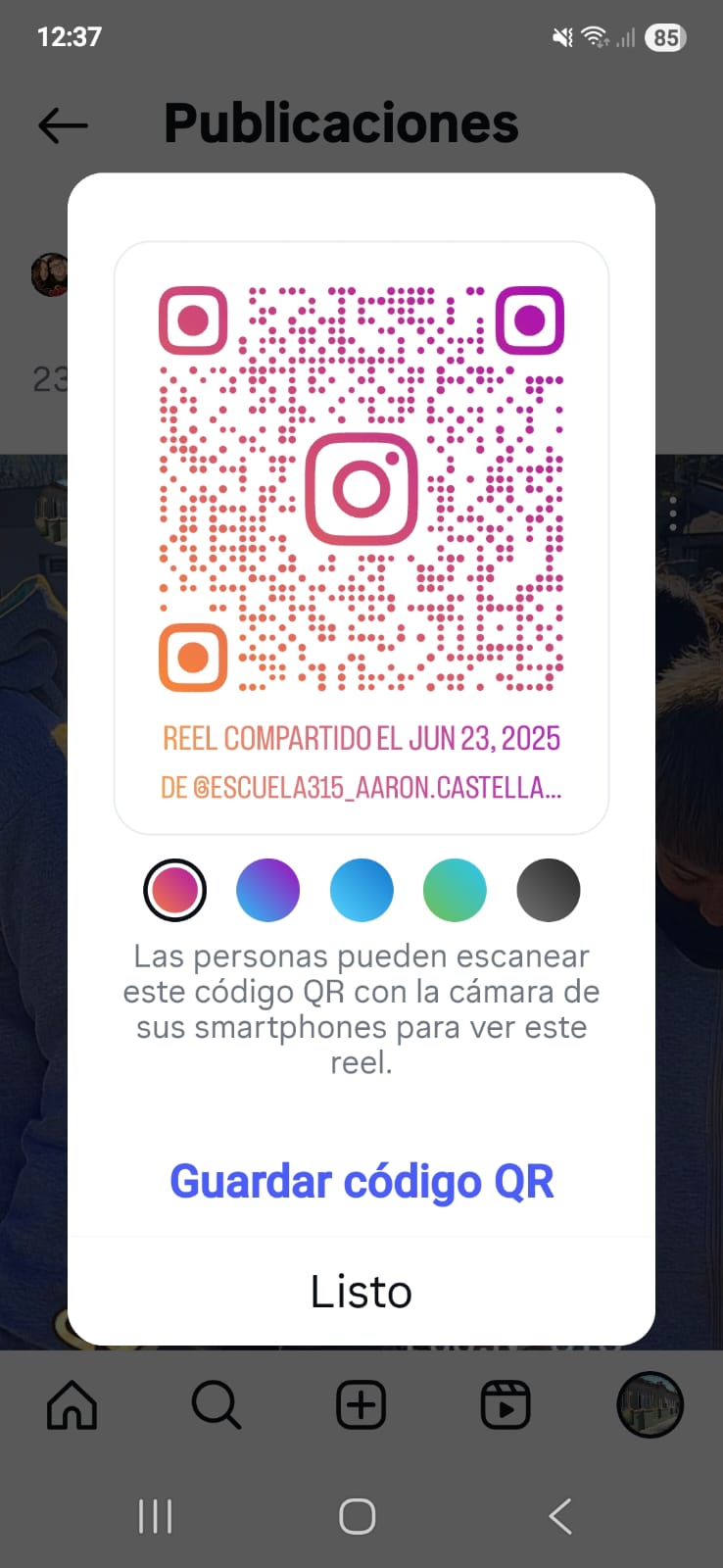 QR de actividad